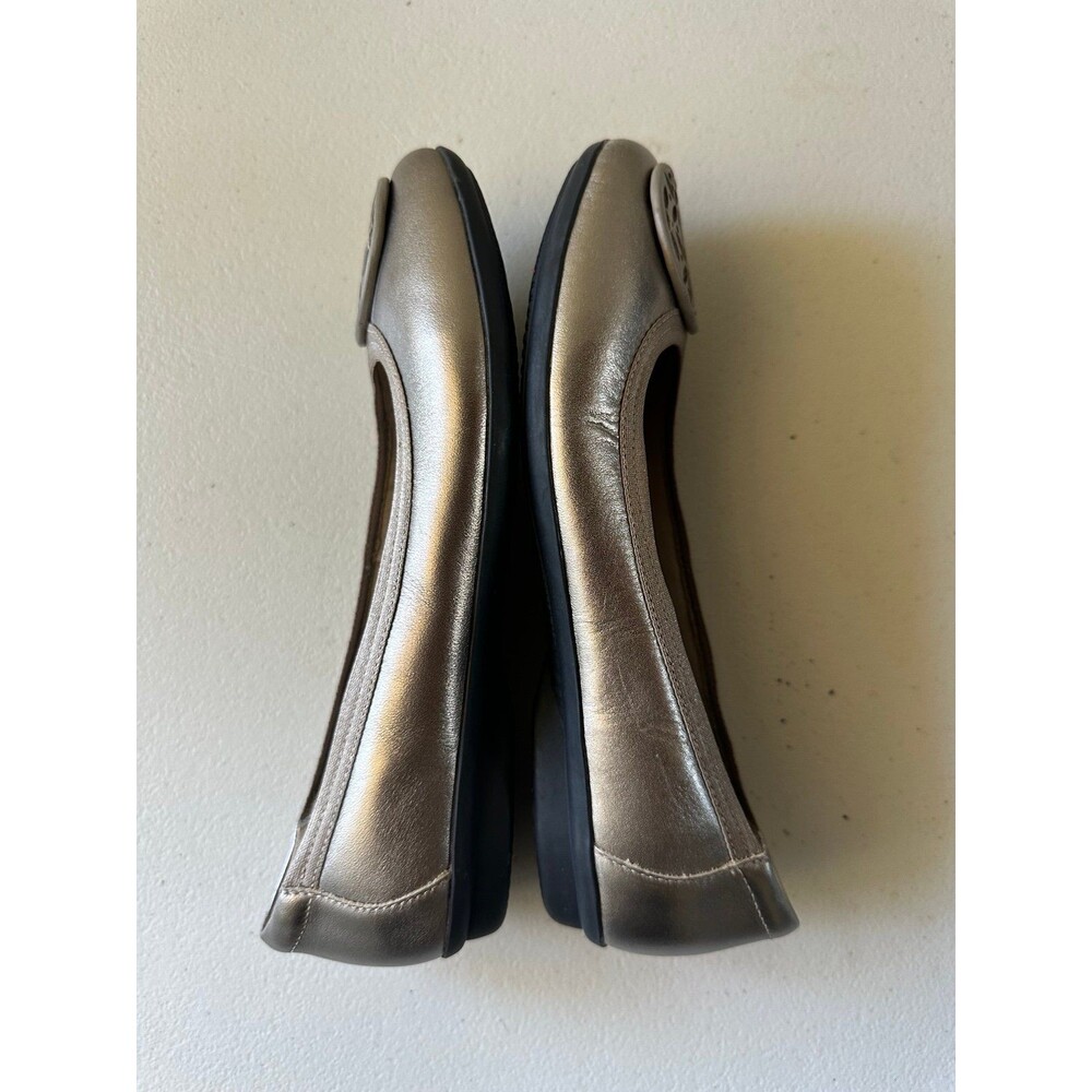 NWT Clarks Collection Pewter Metallic Gracelin Lola Leather Ballet Flats 6 - Picture 5 of 6